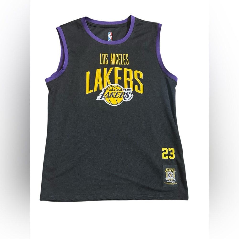 NBA Los Angeles Lakers Black Jersey with Purple Trim and Yellow Logo